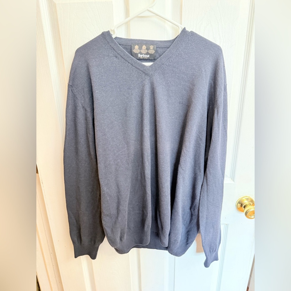 Barbour Men’s 100% cotton V neck essential sweater size XXL